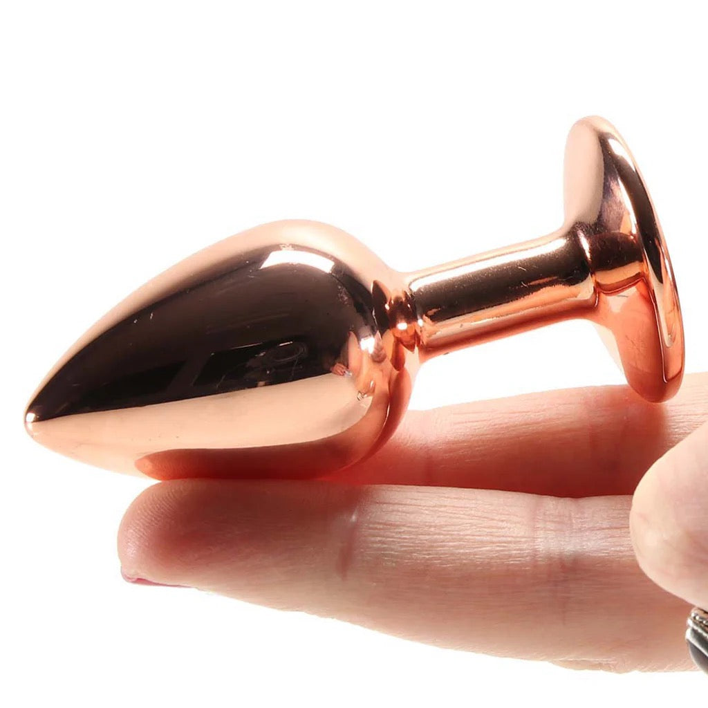 Butt Plug - Rose Gold with Pink Gem