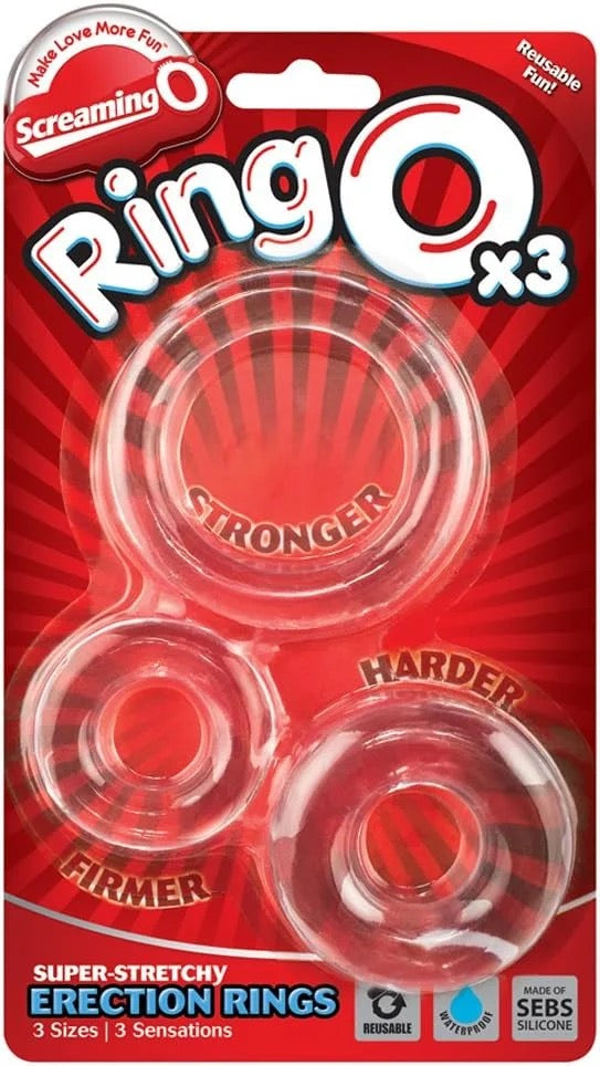 RingO X3 Super Stretchy Erection Rings (Clear)