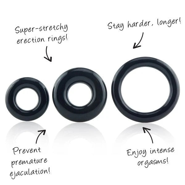 RingO X3 Super Stretchy Erection Rings (Clear)