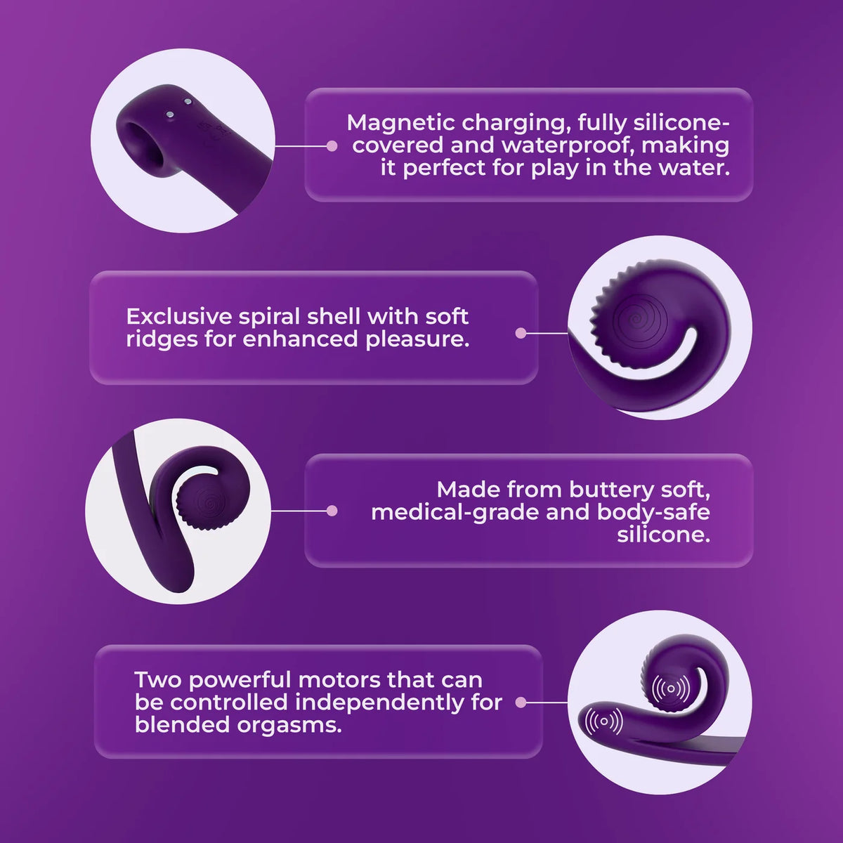 Snail Curve Dual Stimulator (Black)